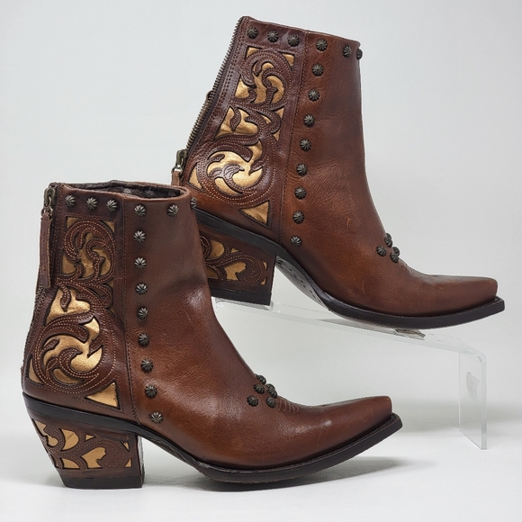 Ariat Diva Western BootCognac Full Grain Leather Zipper Shaft Women's Size 9.5 B - Picture 2 of 14